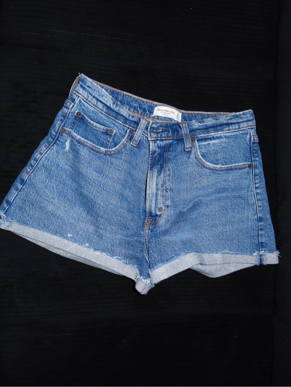 Abercrombie & Fitch Light Blue High-Rise Denim Shorts